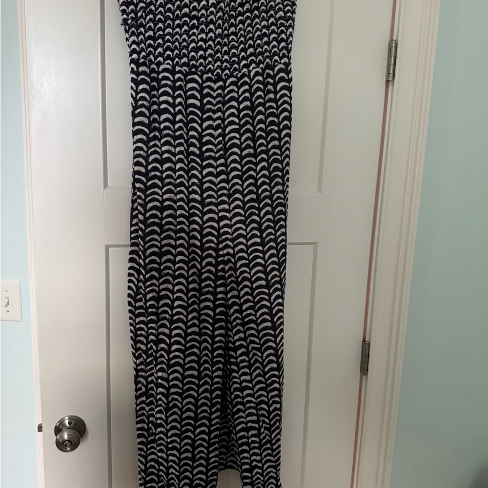Maeve Navy and White Jumpsuit